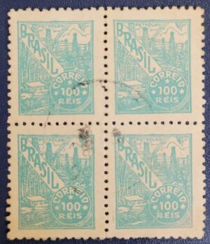 Regulares - RHM 388 (Quadra com Carimbo) Netinha - 100 Réis - 1942/6 (Selos da República)