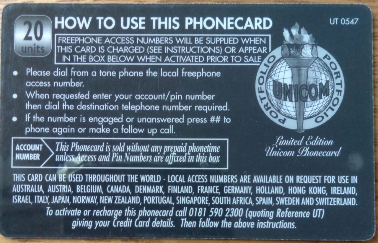 | Casa do Colecionador cartão telefone Inglaterra Unicom. Princesa Diana of Wales