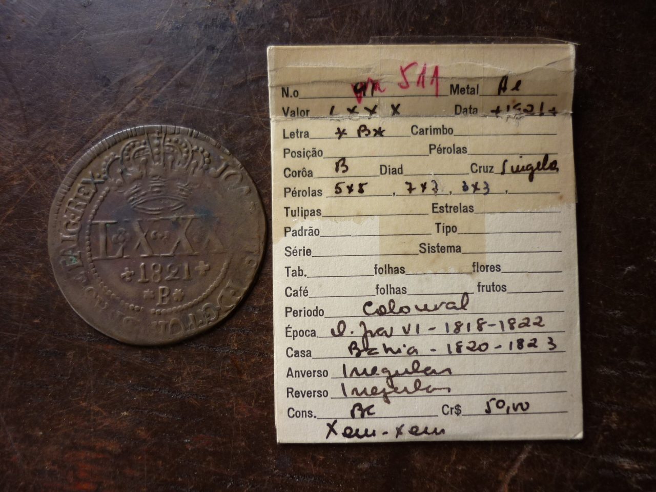 | Casa do Colecionador LXXX 1821 B XEM-XEM, DISCO FINO .