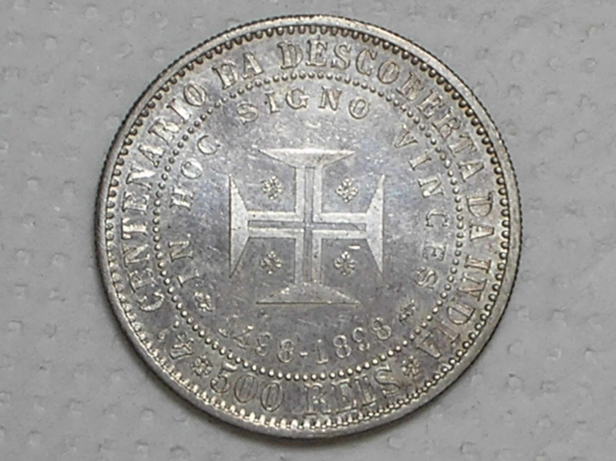 | Casa do Colecionador Portugal) 500 Réis - 1898 / Descobrimento da India / Sob/Fc / Escassa / Prata / p.01