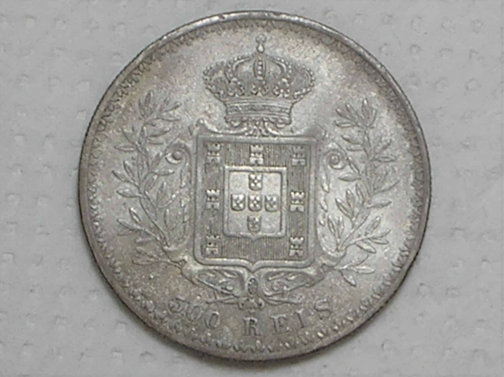 | Casa do Colecionador Portugal) 500 Réis - 1899 / Carlos I / Soberba / Prata / p.01
