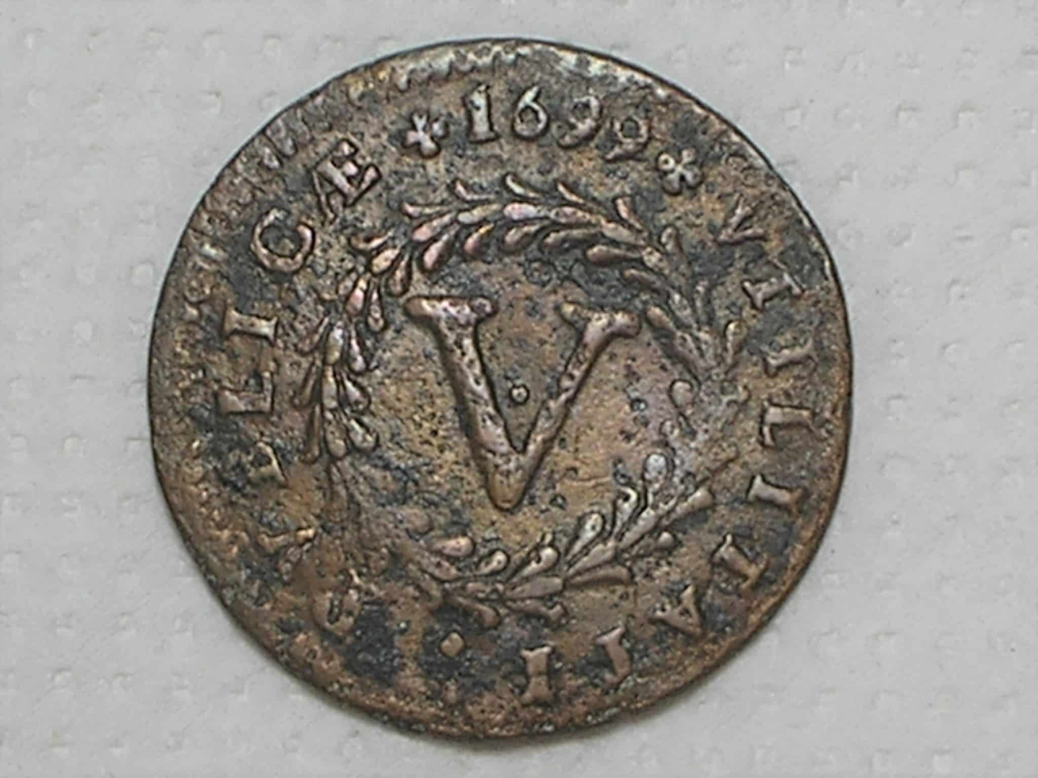 | Casa do Colecionador Portugal) V Réis - 1699 / Reinado de Pedro II / Escassa / Cobre / p.01