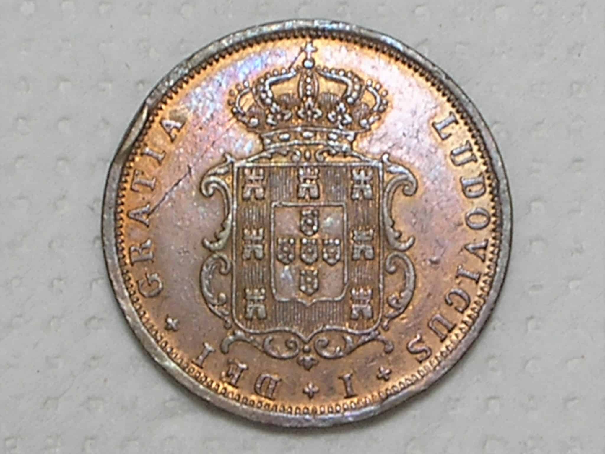 | Casa do Colecionador Portugal) V Réis - 1867 - Ludovicus I / Soberba / Cobre / p.01