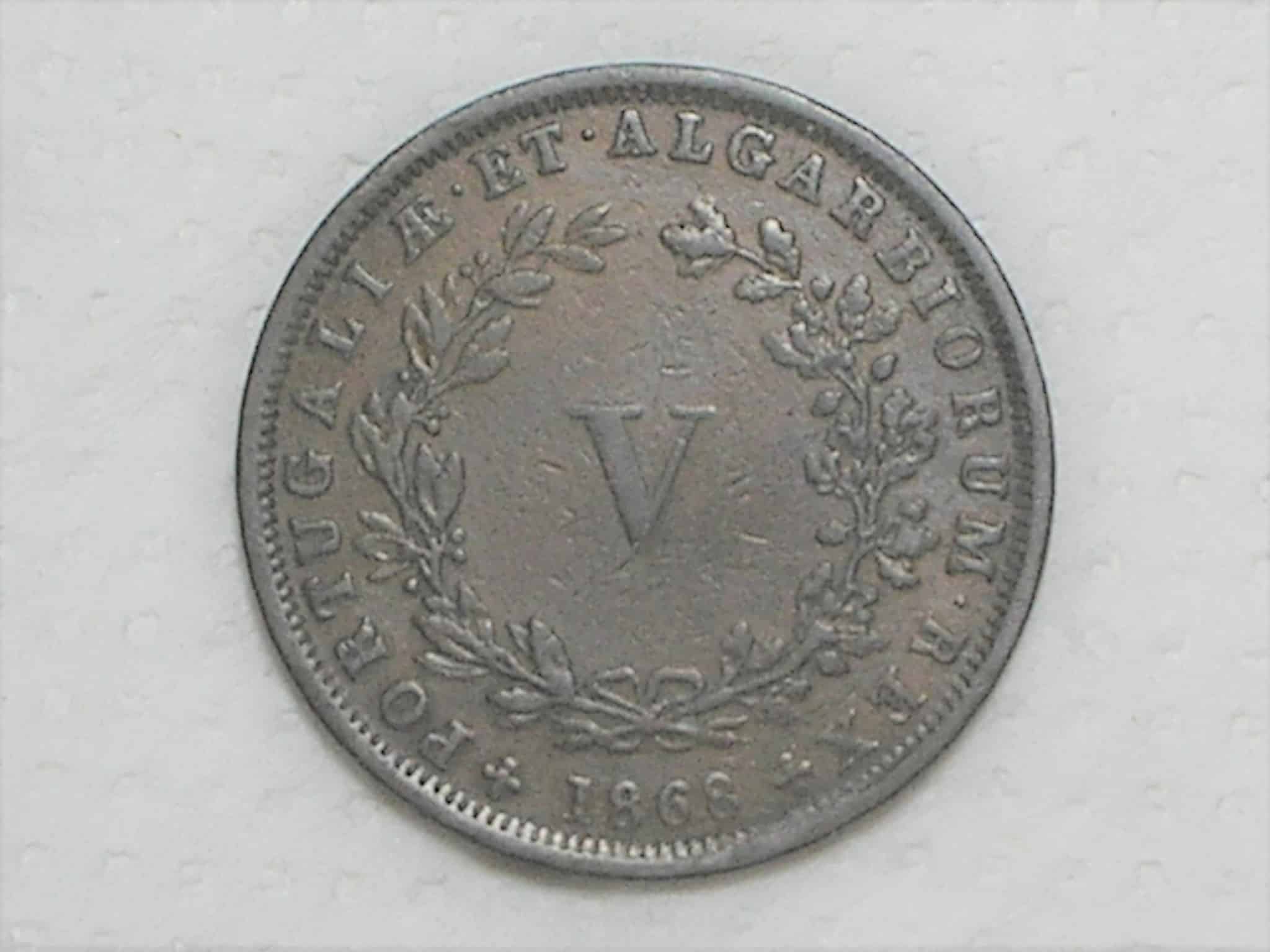 | Casa do Colecionador Portugal) V Réis - 1868 - Ludovicus I / Soberba / Cobre / p.01