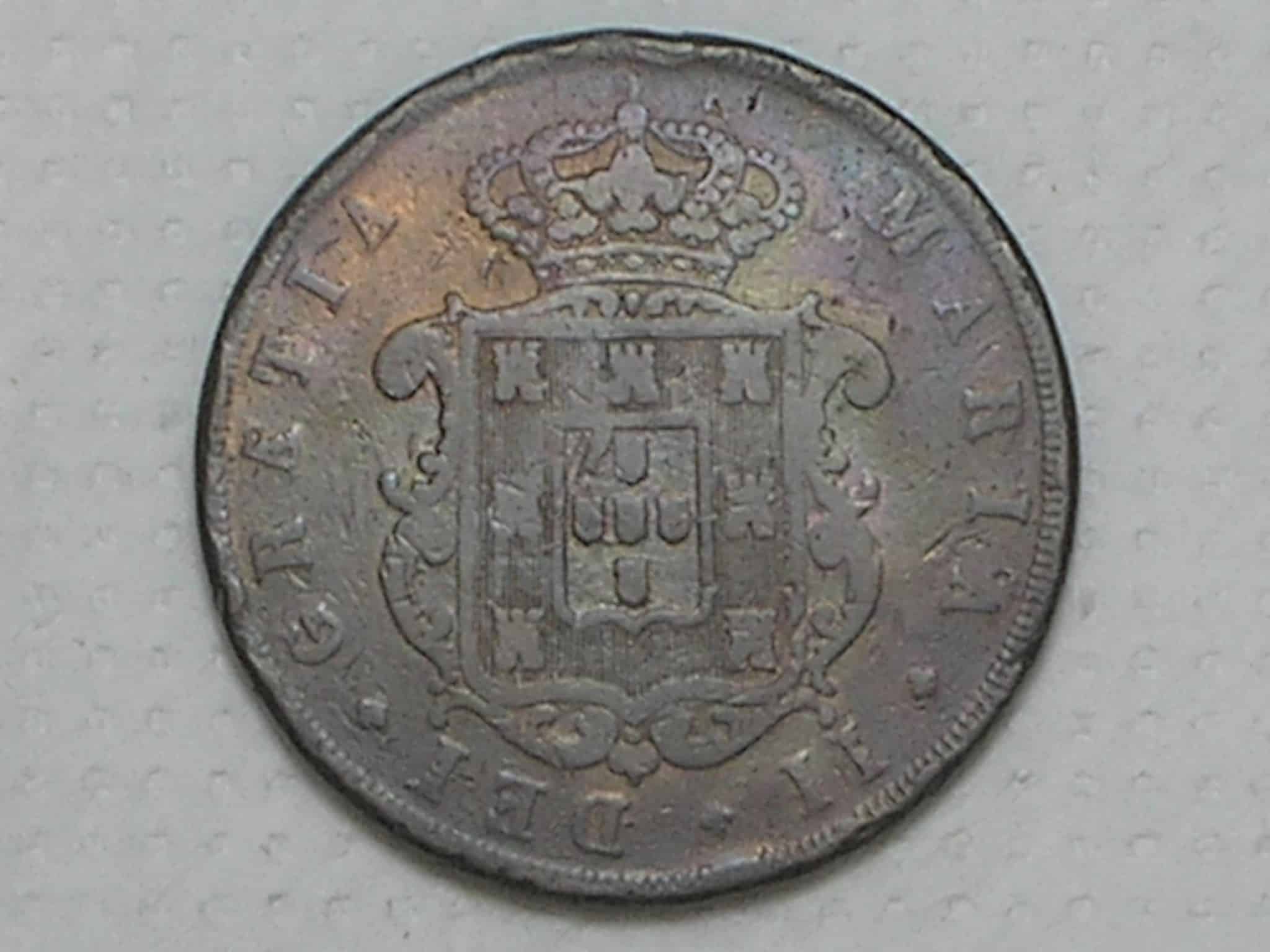 | Casa do Colecionador Portugal) XX Réis - 1847 / D. Maria II / Primeira da Séria / Cobre / p.01