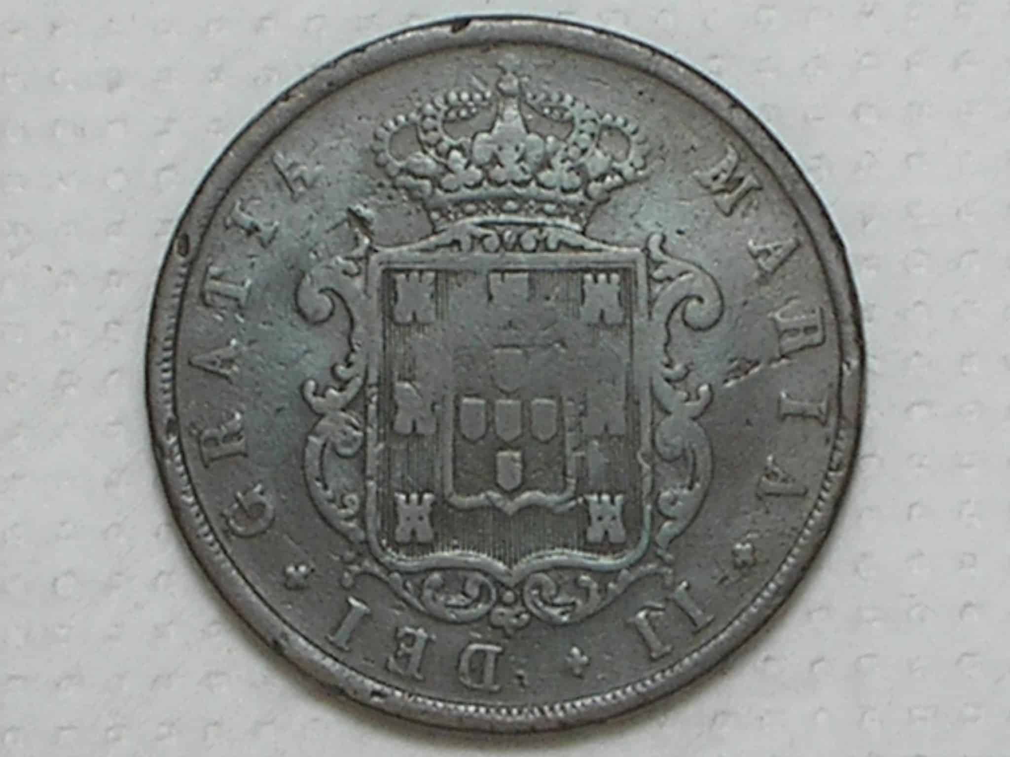 | Casa do Colecionador Portugal) XX Réis - 1851 / D. Maria II / Data Escassa / Cobre / p.01