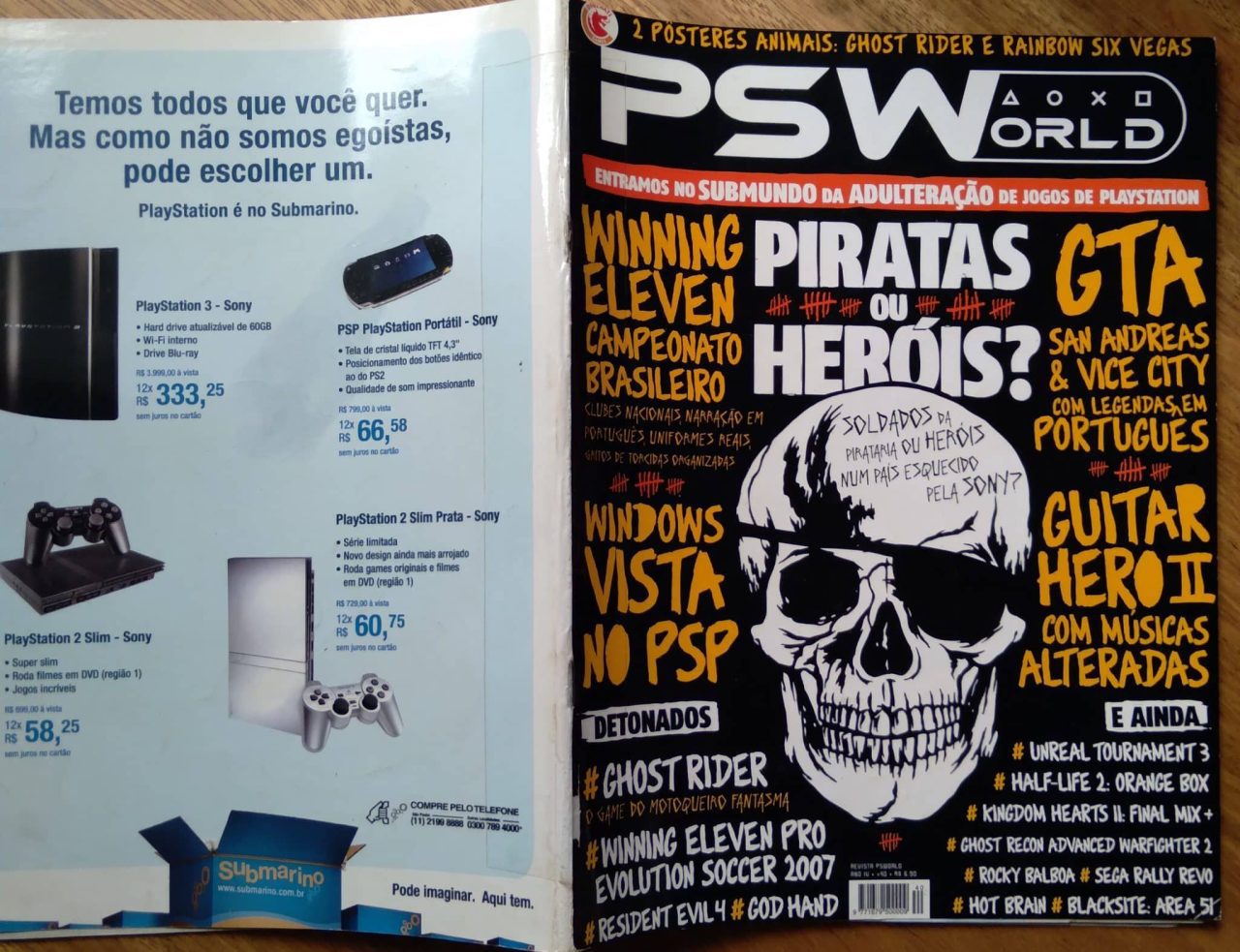 | Casa do Colecionador 27G Revista Playstation PSWorld 40 / Piratas ou herois GTA.