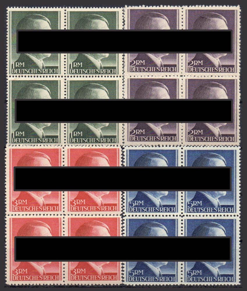 | Casa do Colecionador Alemanha Reich Chanceler 1941 E 1942 Serie Completa 25 Quadras Mi 781 A 802 826 E 827 N Eu5432 3