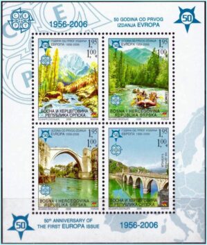 Bósnia e Herzegovina - (administração sérvia) - Europa - 50º Aniversário da 1ª emissão - 2005 - Bloco