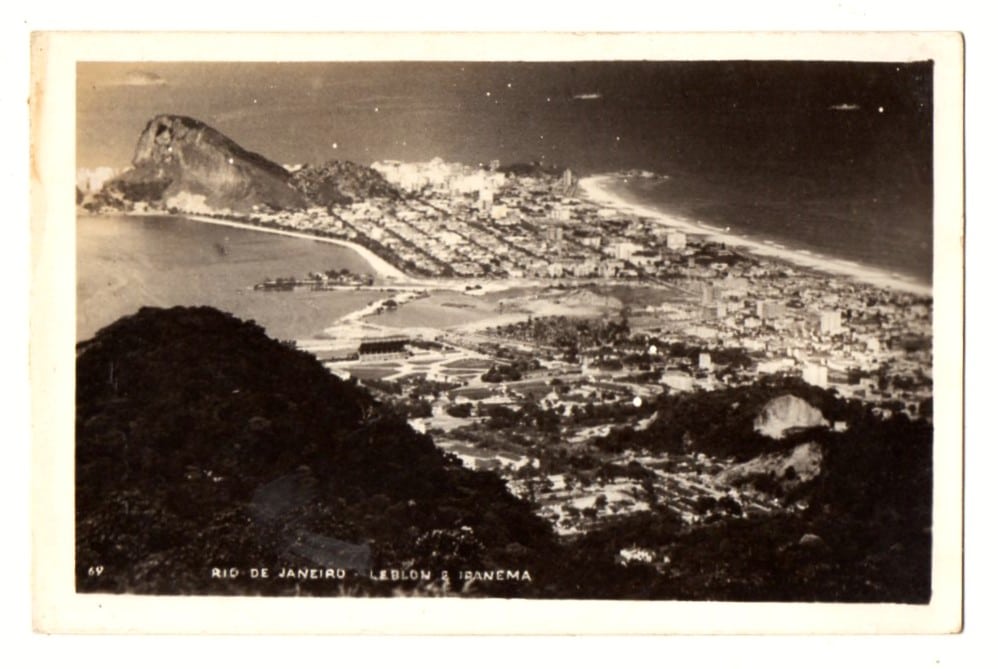 Cartão Postal Fotografico Leblon e Ipanema - Rio de Janeiro - Anos 50
