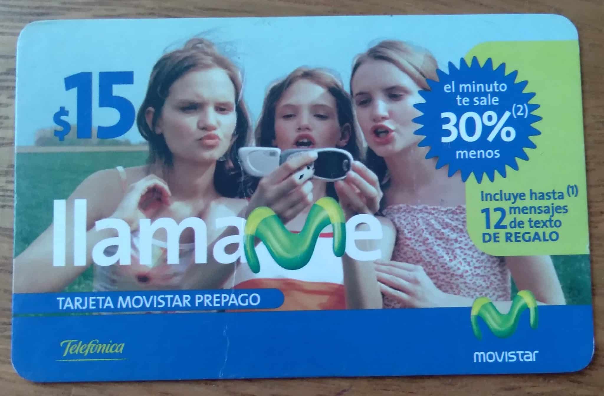 | Casa do Colecionador Cartão Recarga Movistar / Llama me 3 moças $15.