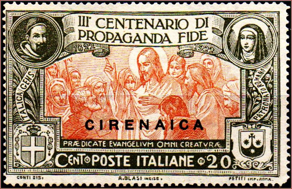 | Casa do Colecionador Cirenaica (Itália) - 3º centenário da Propagação da Fé - 1923 (20 c)