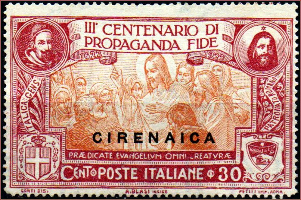 | Casa do Colecionador Cirenaica (Itália) - 3º centenário da Propagação da Fé - 1923 (30 c)