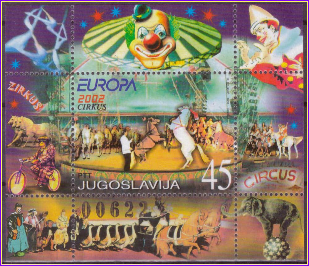| Casa do Colecionador Iugoslávia - Europa - Circo - 2002 - Bloco