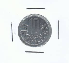 Moeda Áustria 10 Groschen (0,10 Shilling) - 1996 - MBC