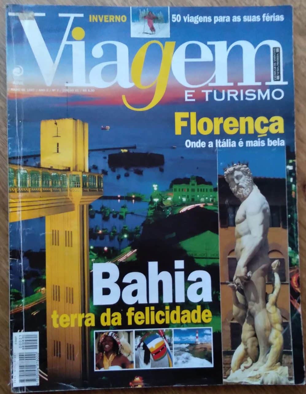 | Casa do Colecionador Revista Azul Viagem e Turismo 21 1997 / Florença e Bahia.