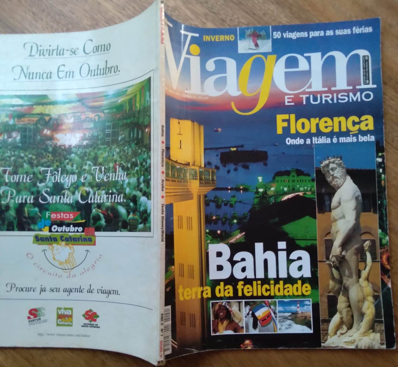| Casa do Colecionador Revista Azul Viagem e Turismo 21 1997 / Florença e Bahia.