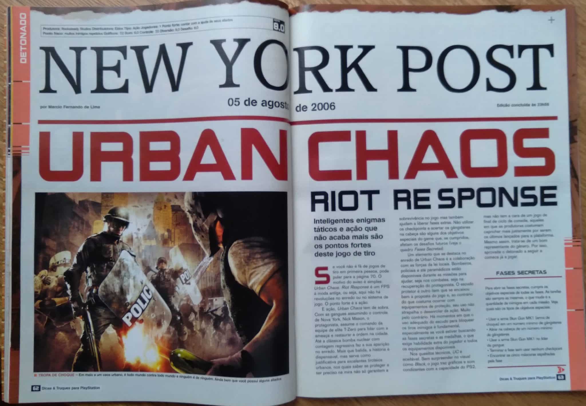 | Casa do Colecionador 27G Revista Playstation Dicas e truques 91 / Splinter Cell Urban Chaos Naruto.
