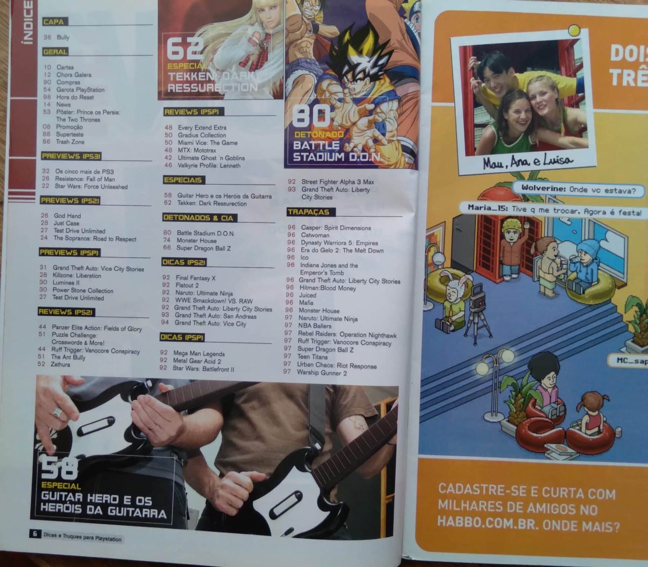 | Casa do Colecionador 27G revista Playstation Dicas e truques 92 / Bully Dragon Ball Z Tekken.