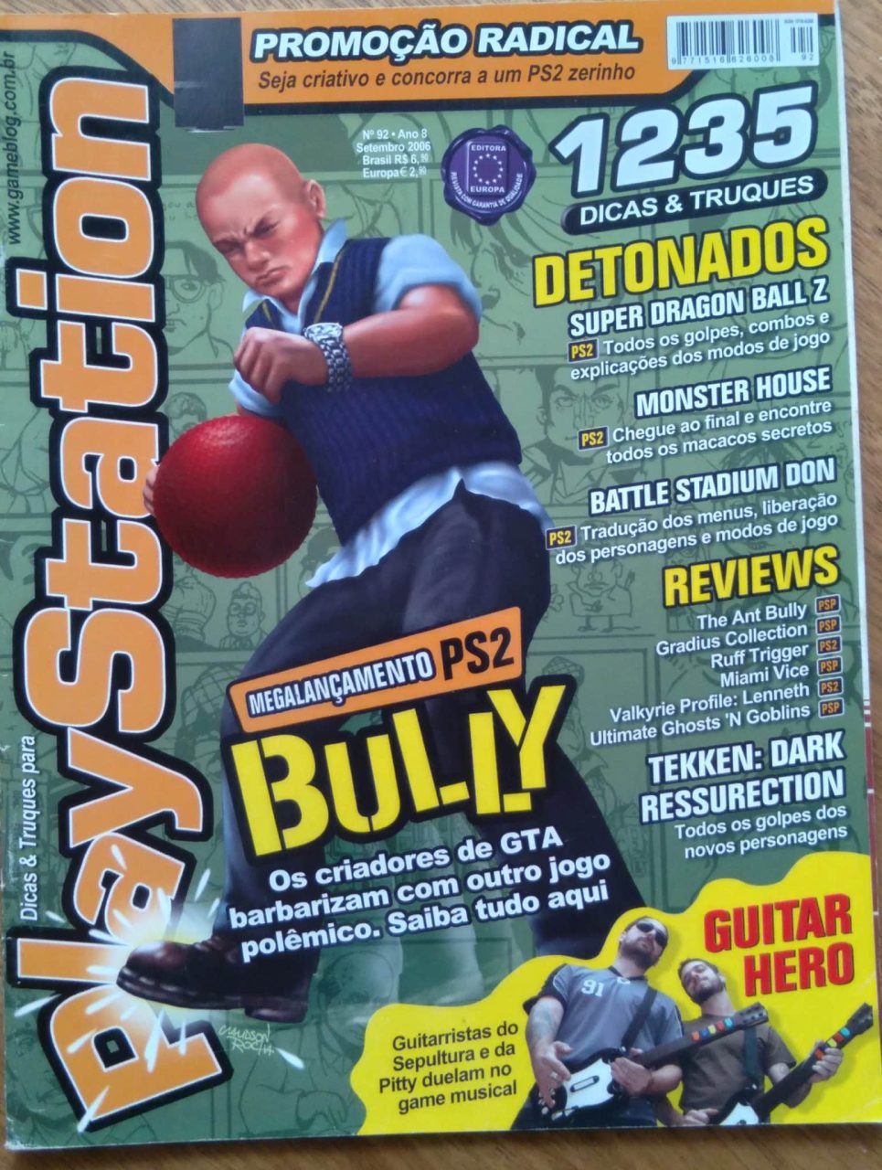 | Casa do Colecionador 27G revista Playstation Dicas e truques 92 / Bully Dragon Ball Z Tekken.
