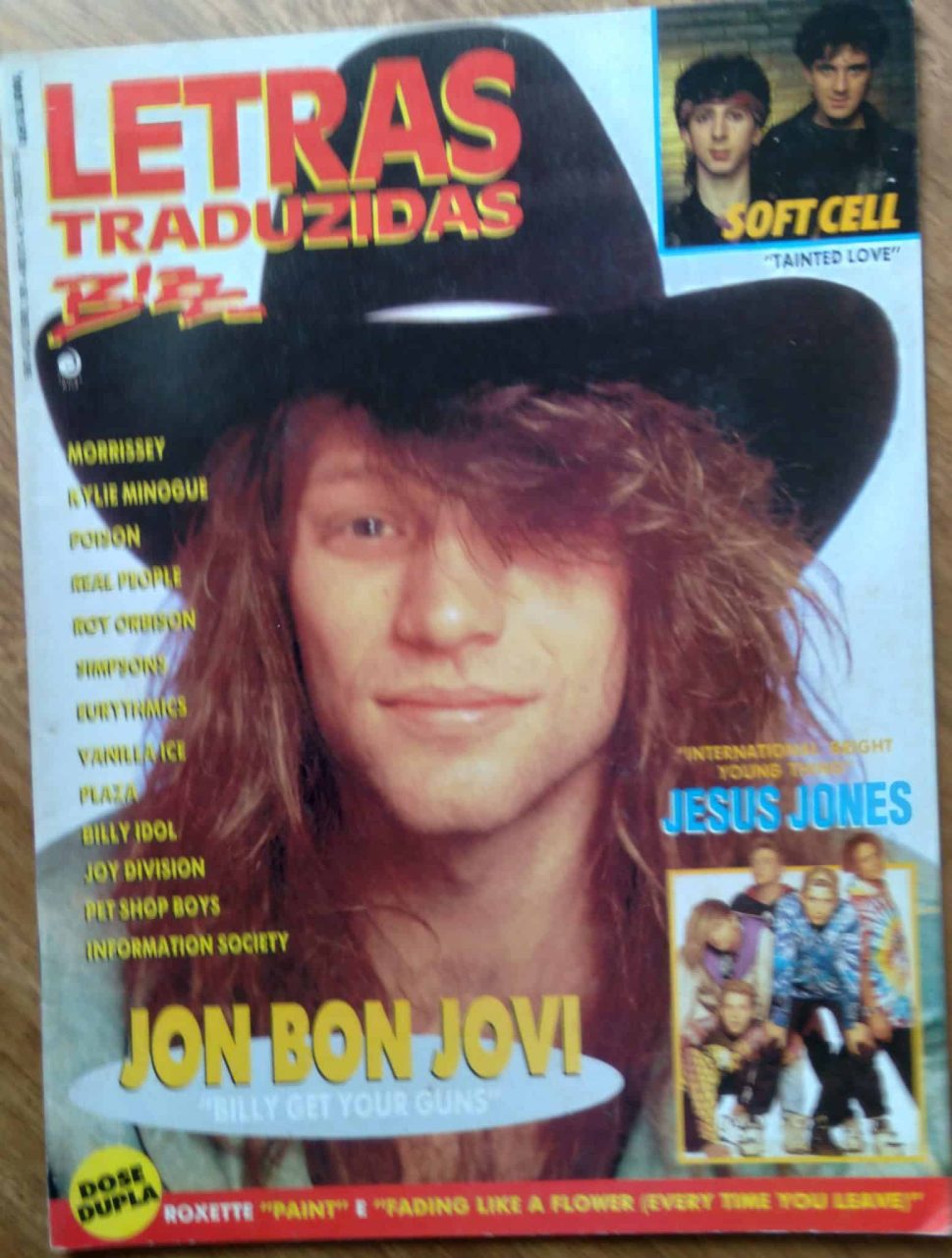 | Casa do Colecionador 28G Revista Letras traduzidas bizz 75 / John Bon Jovi Jesus Jones Billy Idol Plaza.