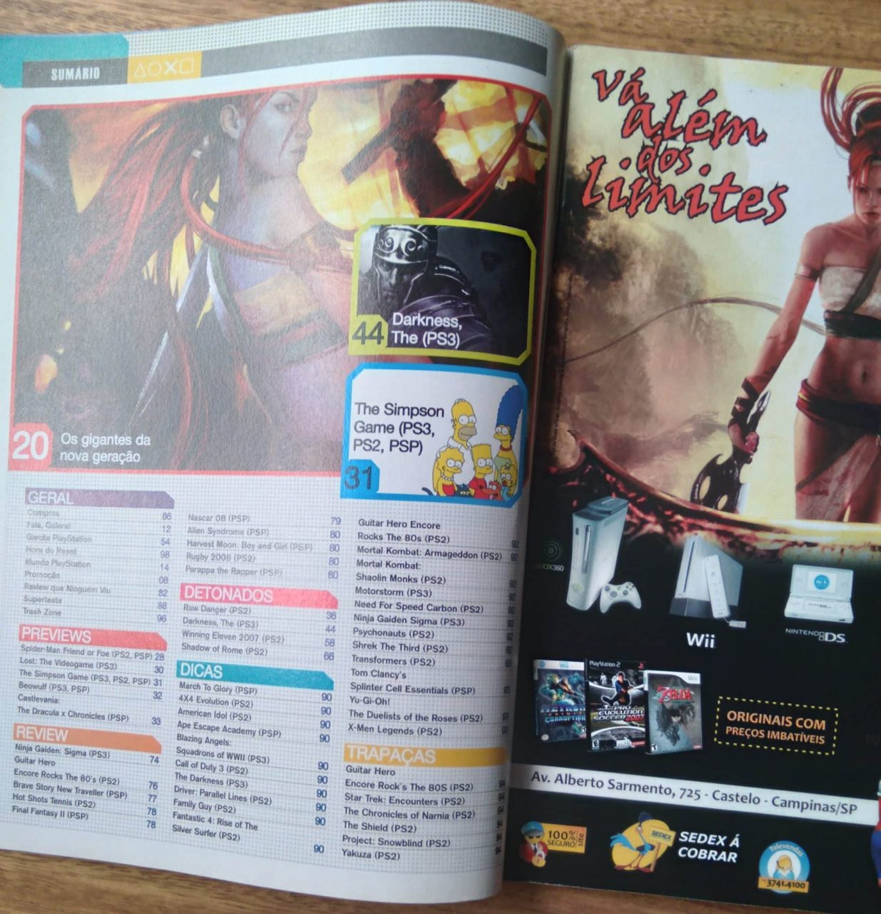 | Casa do Colecionador 28G Revista Playstation Dicas e truques 104 / Heavenly sword. Contém pôster e 4 detonados.