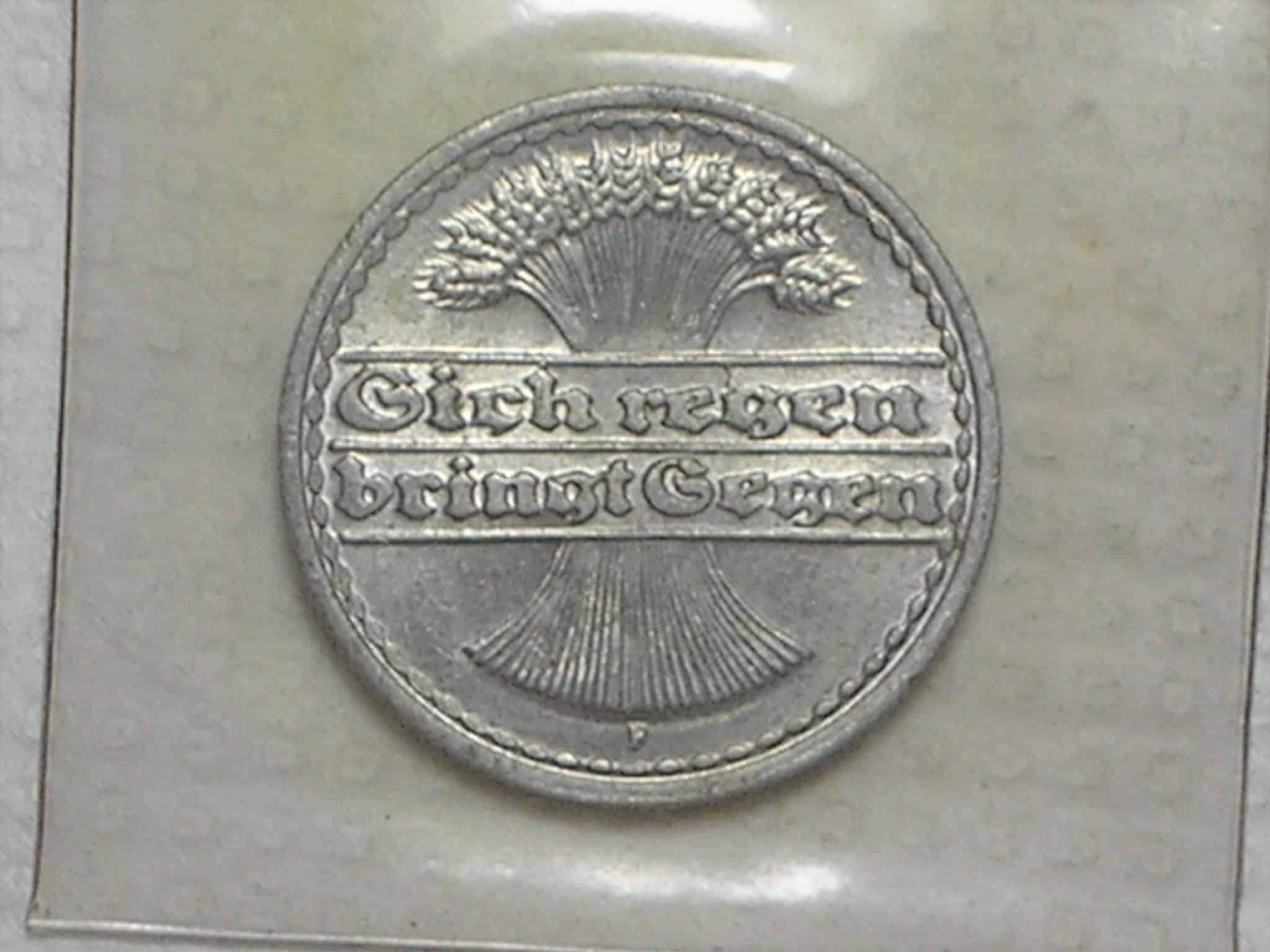 | Casa do Colecionador Alemanha 50 Pfennig 1920f Stutgart Weimar Republic Al Flor De Cunho Box32 2