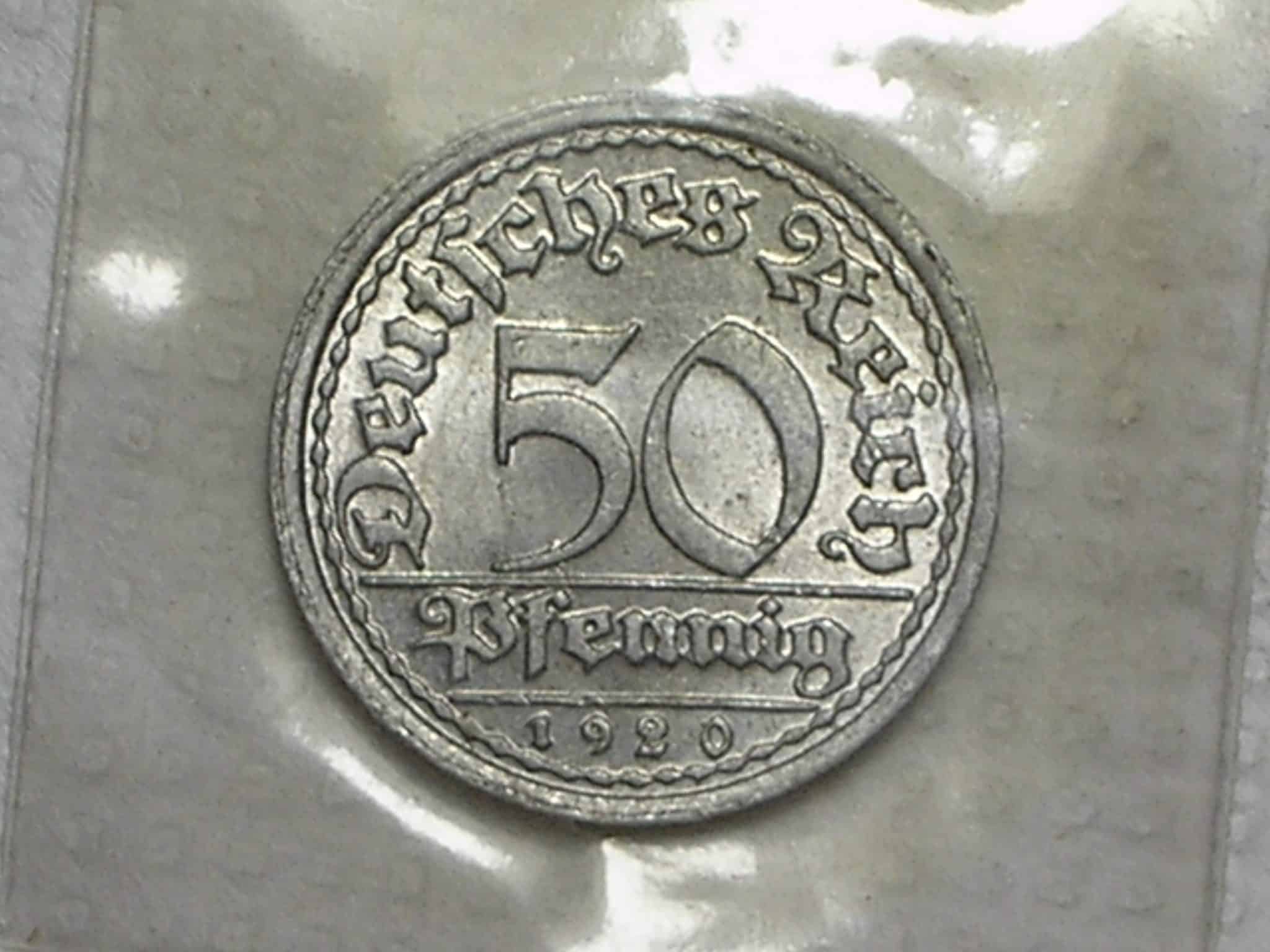 | Casa do Colecionador Alemanha 50 Pfennig 1920f Stutgart Weimar Republic Al Flor De Cunho Box32