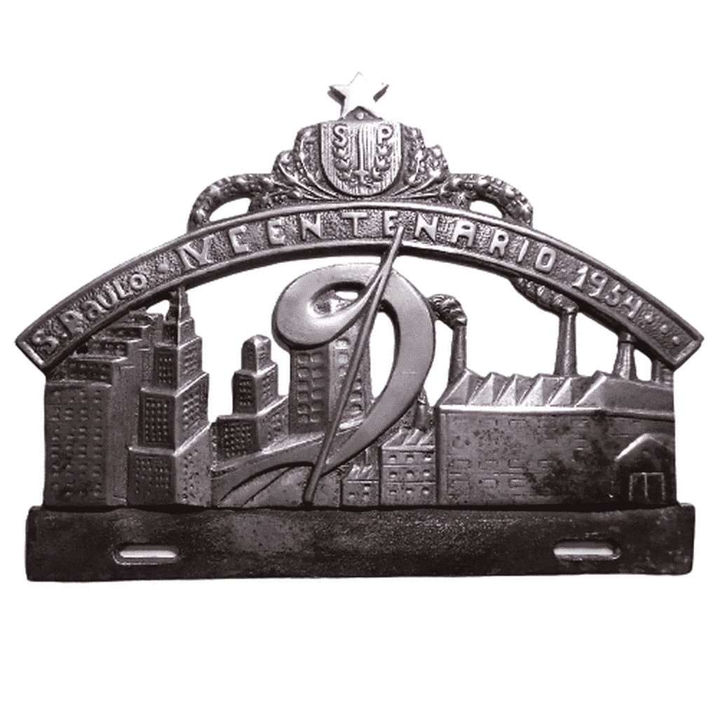 Antigo e Raro Suporte Placa Automotiva Do IV Centenario De SP - 1954