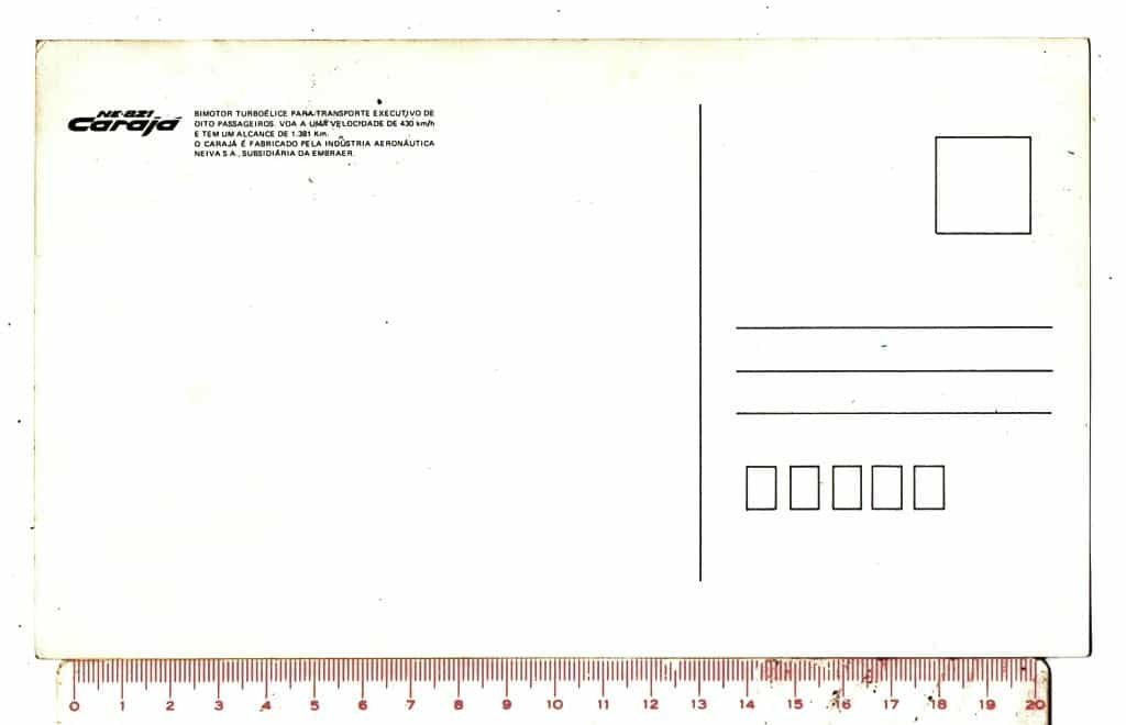 | Casa do Colecionador Cartão Postal - Aviao Caraja Com Carimbo Comemorativo 17 Anos Embraer