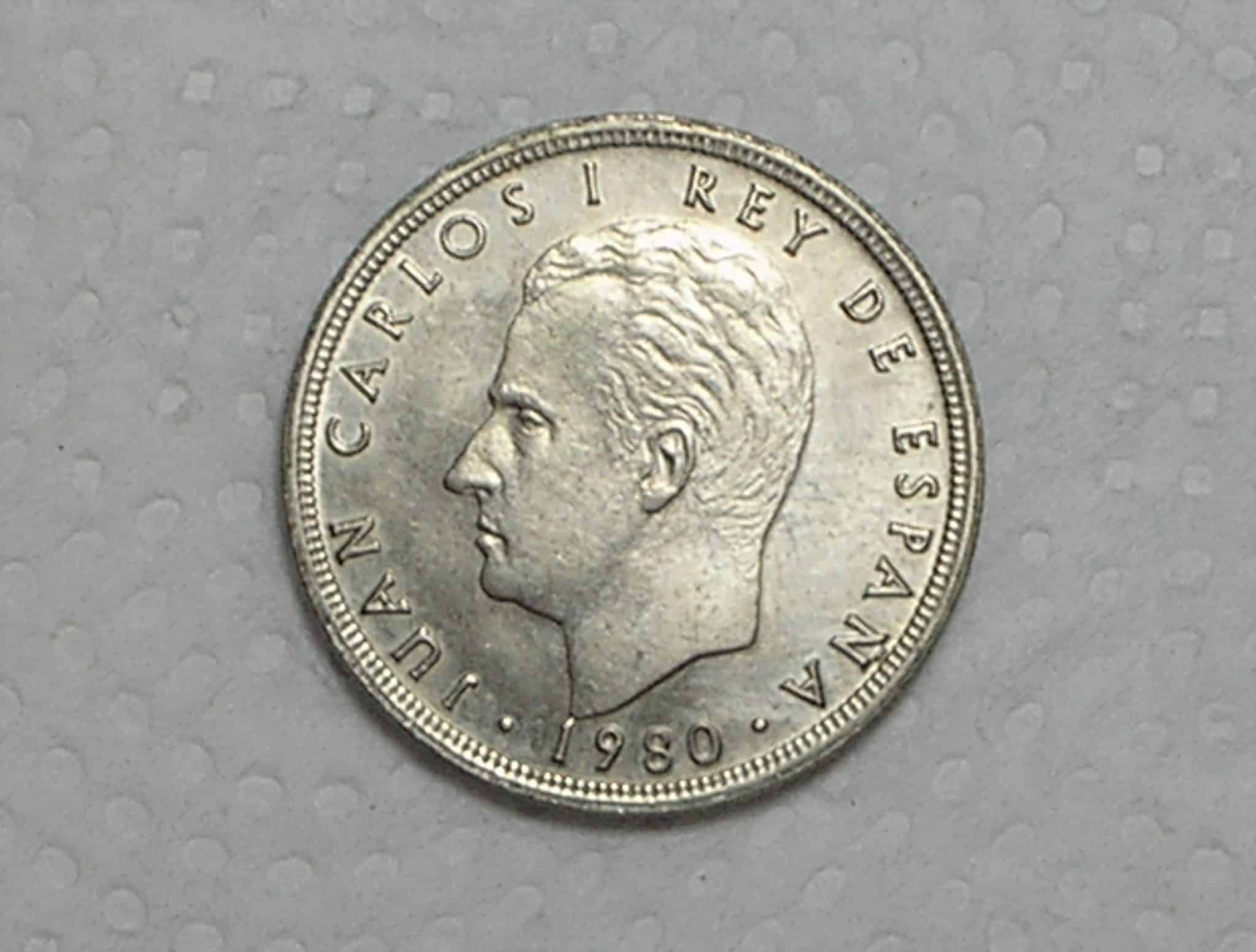 | Casa do Colecionador Espanha) 5 Pesetas - 1980(80) / Copa do mundo de 82 / Flor de cunho / Co/Nil / box33