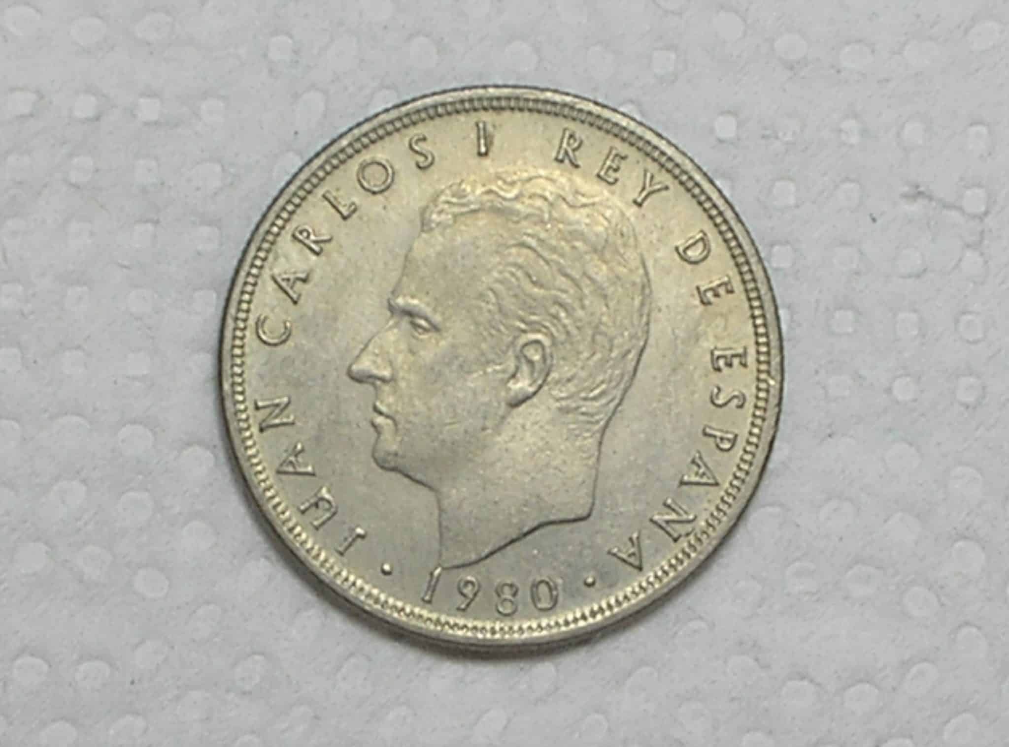 | Casa do Colecionador Espanha) 5 Pesetas - 1980(82) / Copa do mundo de 82 / Flor de cunho / Co/Nil / box33