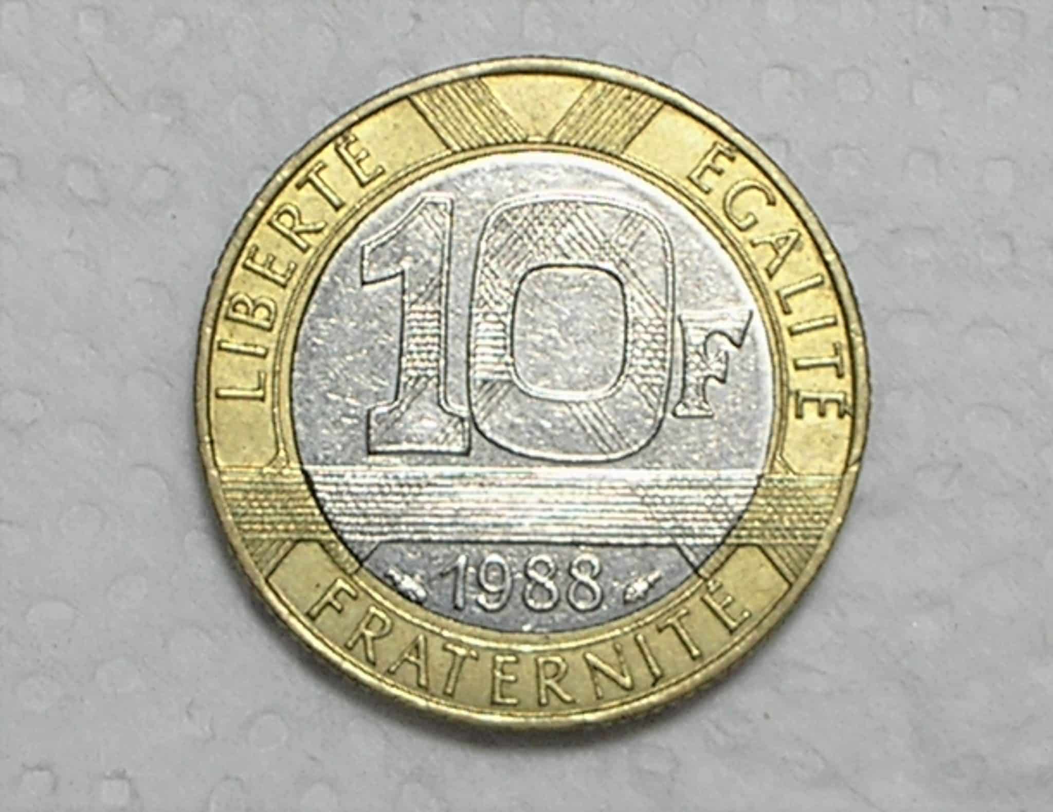 | Casa do Colecionador França) 10 Francs - 1988 / Bimetal / Flor de cunho / box35