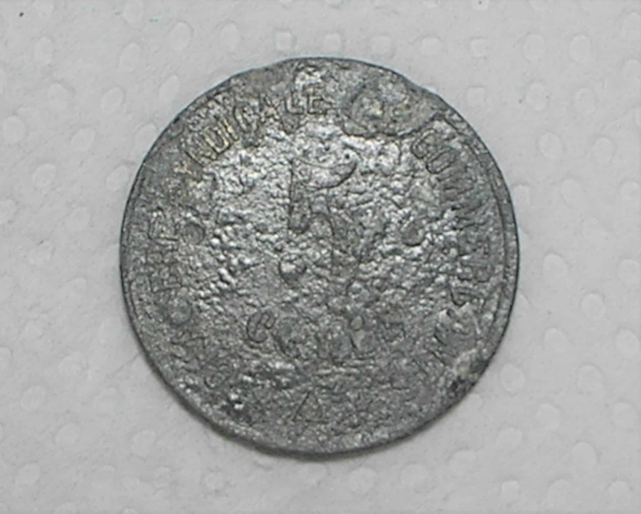 | Casa do Colecionador França) 5 Cents - 1917 - Moeda particular Sindical / Referente a 1ª Guerra / Brass / Anverso: Perpignan1917 e Reverso: Chambre sindicale des commerçants - box34