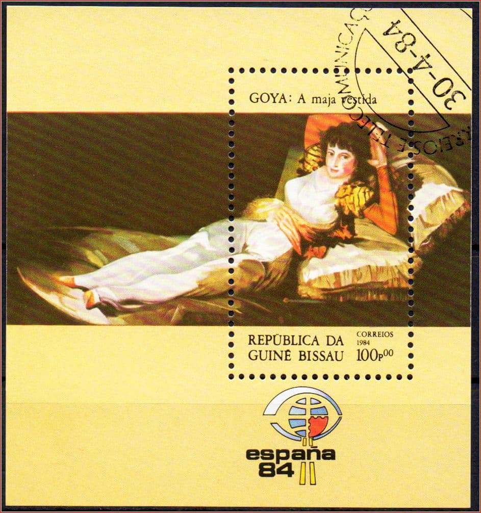 | Casa do Colecionador Guiné Bissau - Pinturas de artistas espanhóis (Goya) - 1984 - Bloco