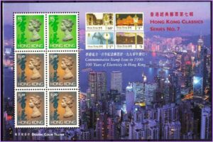 Hong Kong (Reino Unido) - 100º Aniversário da eletricidade em Hong Kong - 1997 - Bloco