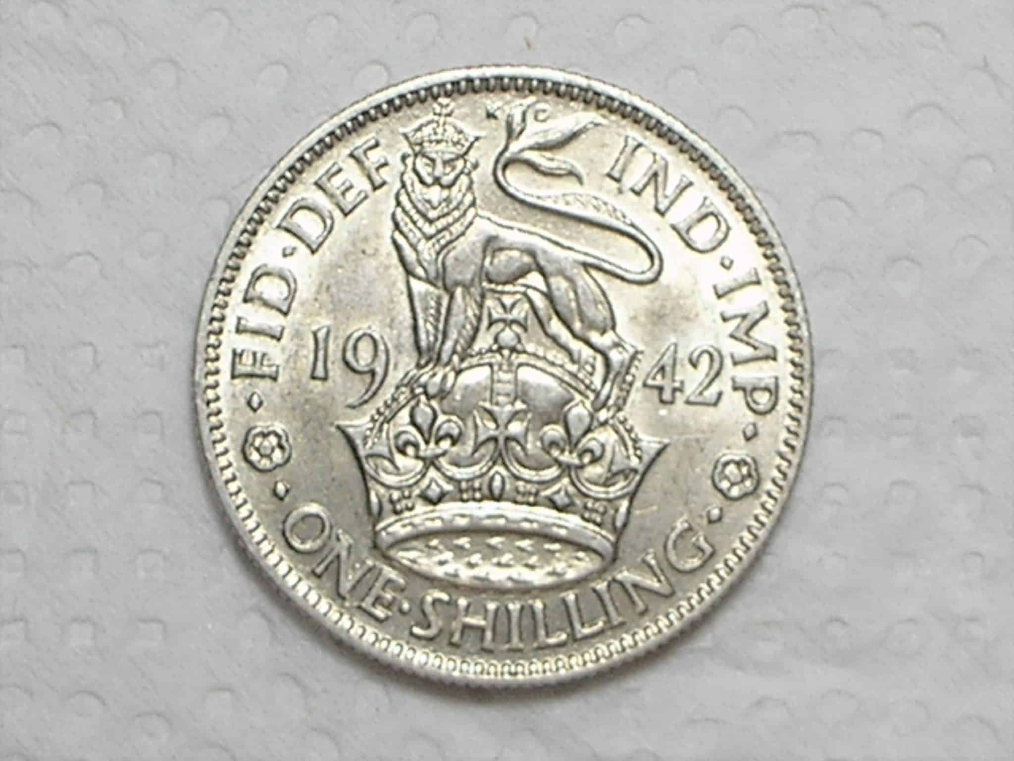 | Casa do Colecionador Inglaterra) 1 Shilling - 1942 / Prata / Georgivs VI / Soberba / box4