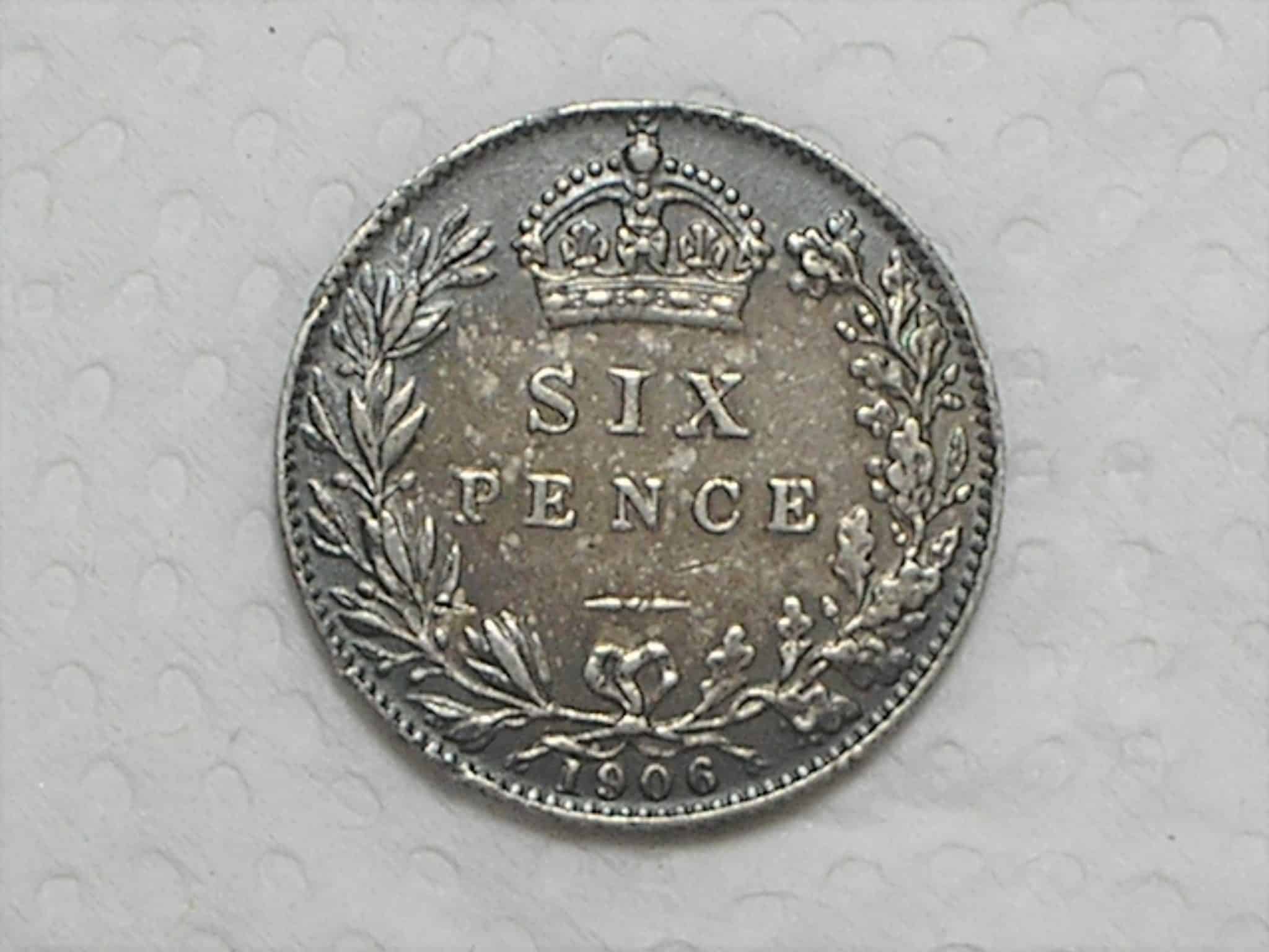 | Casa do Colecionador Inglaterra) 6 Pence - 1906 / Prata .925 / Edwardvs VII / Soberba / box4