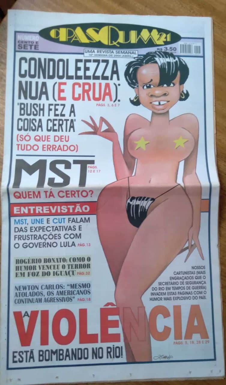 | Casa do Colecionador Jornal O Pasquim 21 107. Condoleezza Nua e crua. MST Violência no Rio.