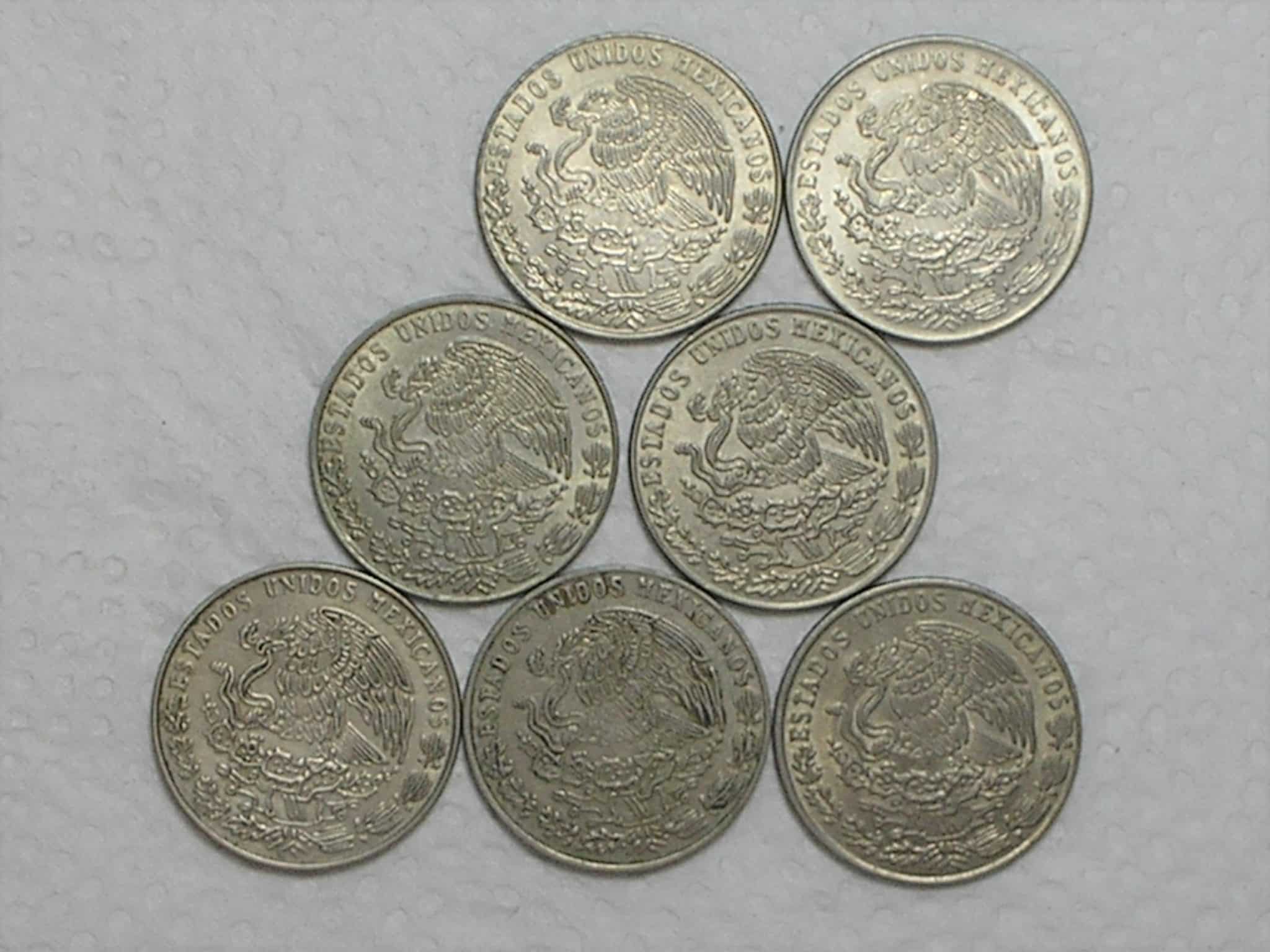 | Casa do Colecionador México) 20 Centavos - 1974/75/76/78/79/80/81 / Co/Ni / box36