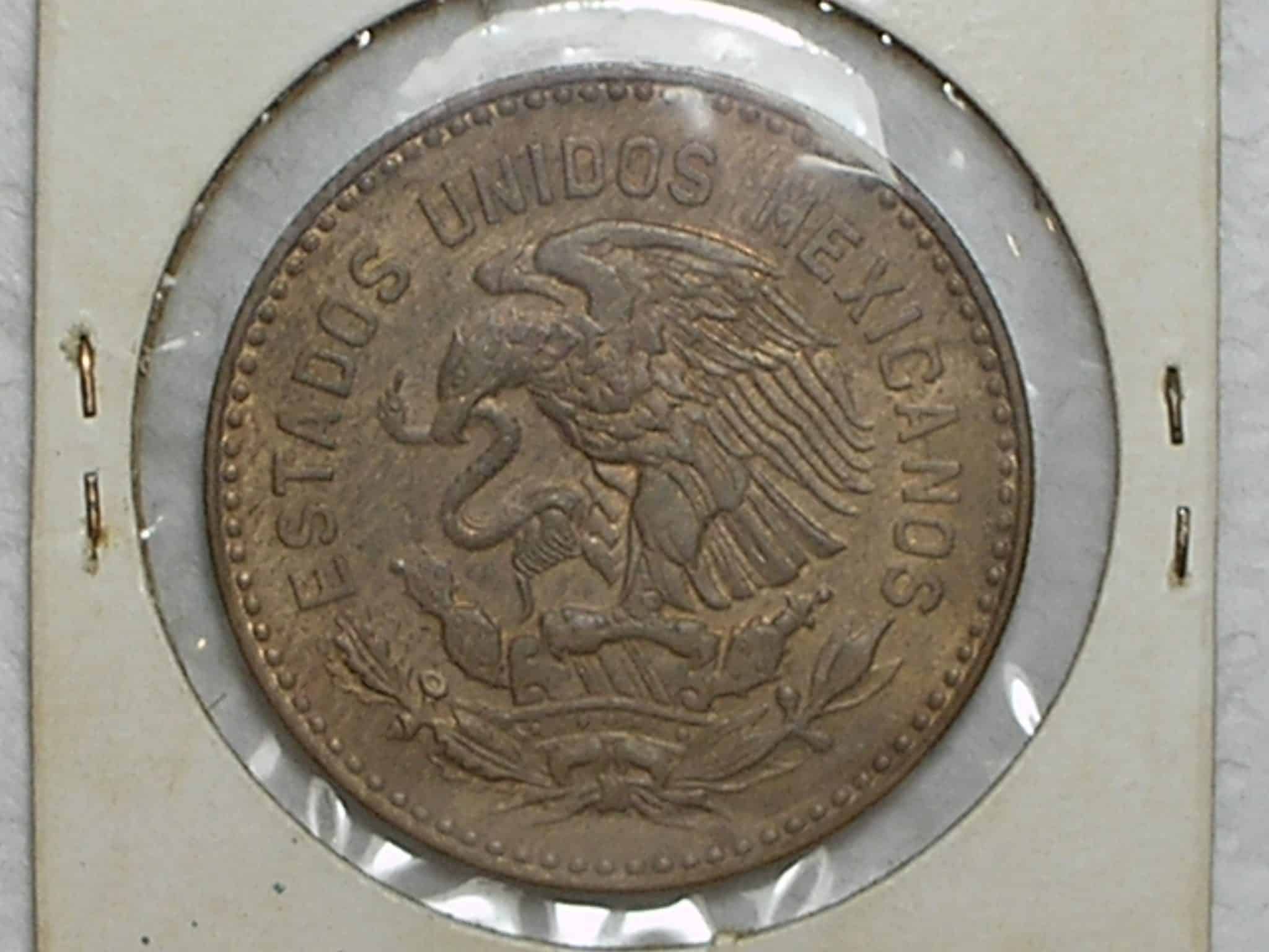 | Casa do Colecionador México) 50 Centavos - 1957 / Bronze / Flor de cunho - raro no estado / box36