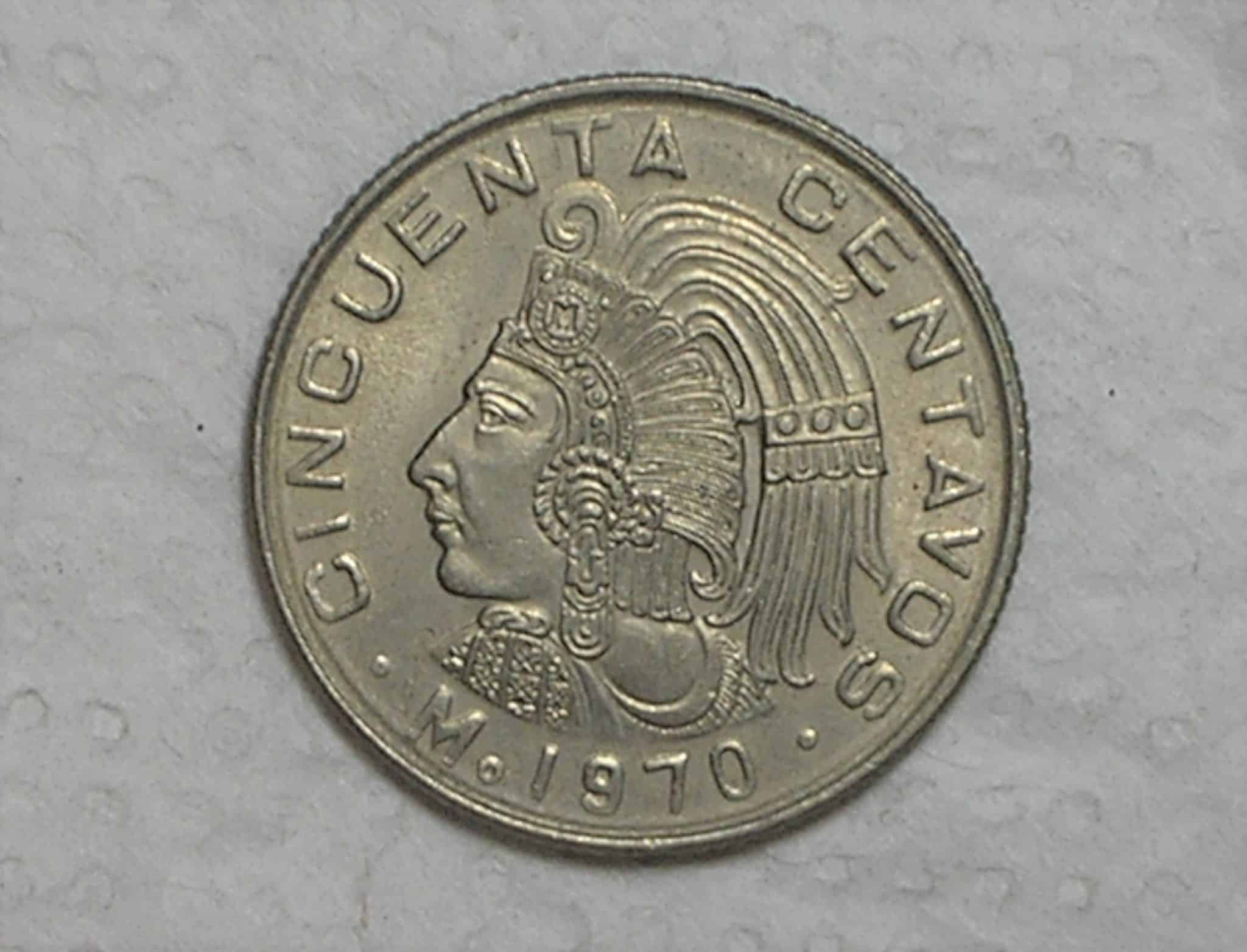 | Casa do Colecionador México) 50 Centavos - 1970 / Bronze / Flor de cunho / Co/Ni / box36