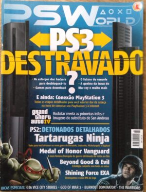 Revista PSWorld 42. PS3 destravado. Tartarugas Ninjas detonado.