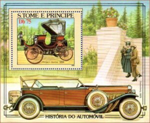 São Tomé e Príncipe - História do Automóvel - 1983 - Bloco