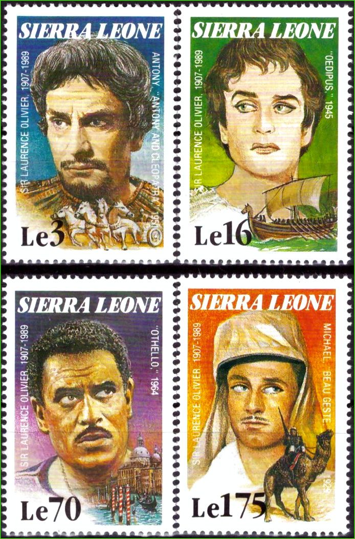 | Casa do Colecionador Serra Leoa - Sir Laurence Olivier - (Ator - 1907-1989) - 1990 - S/Completa