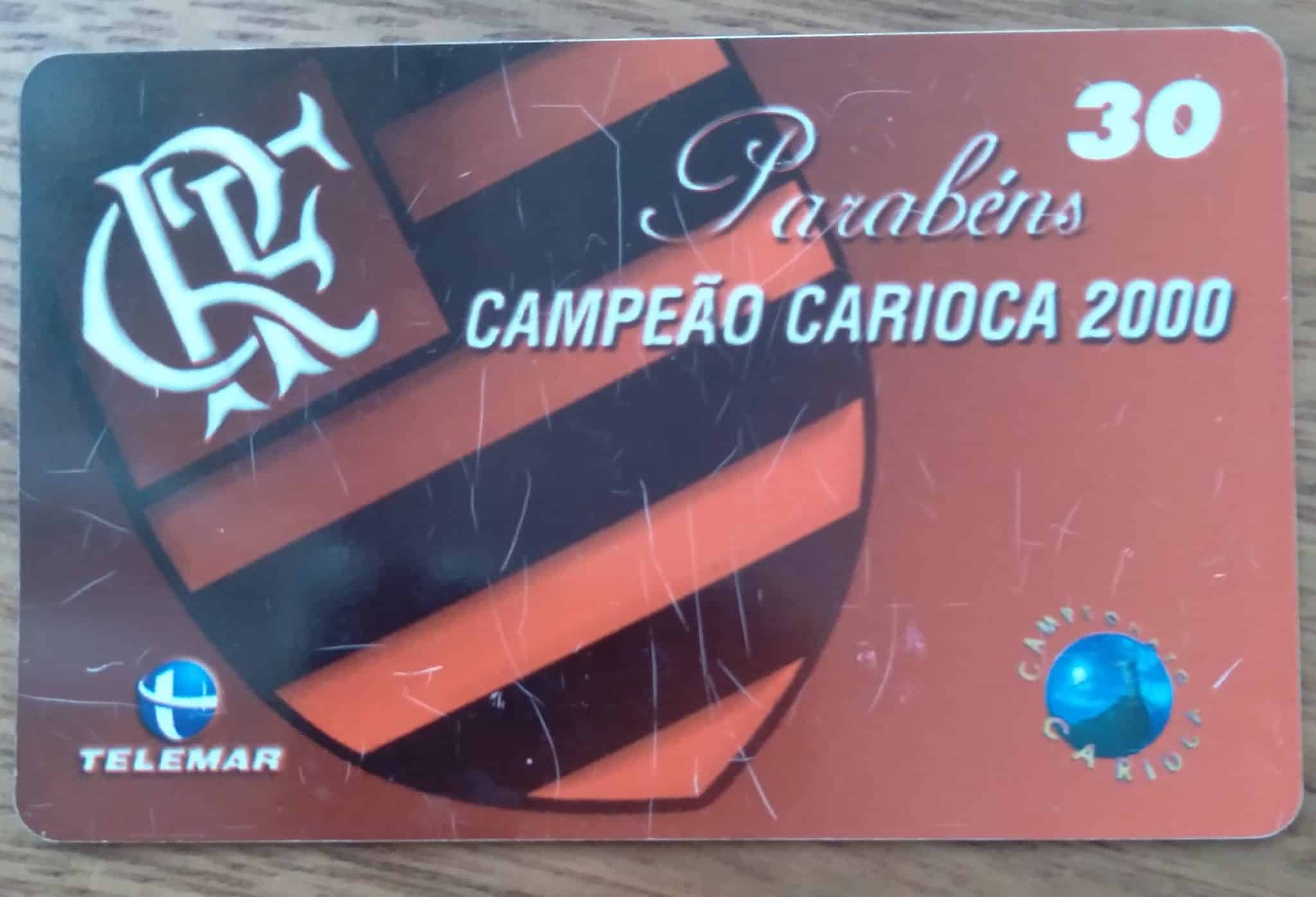 | Casa do Colecionador Cartão Brasil Telemar RJ Indutivo 2000. Flamengo campeão Carioca.