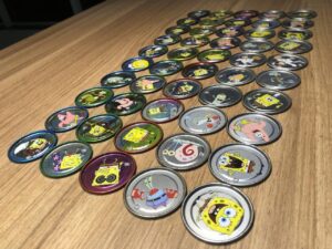 Coleção de Tazos Elma Chips Titanium Bob Esponja Completa