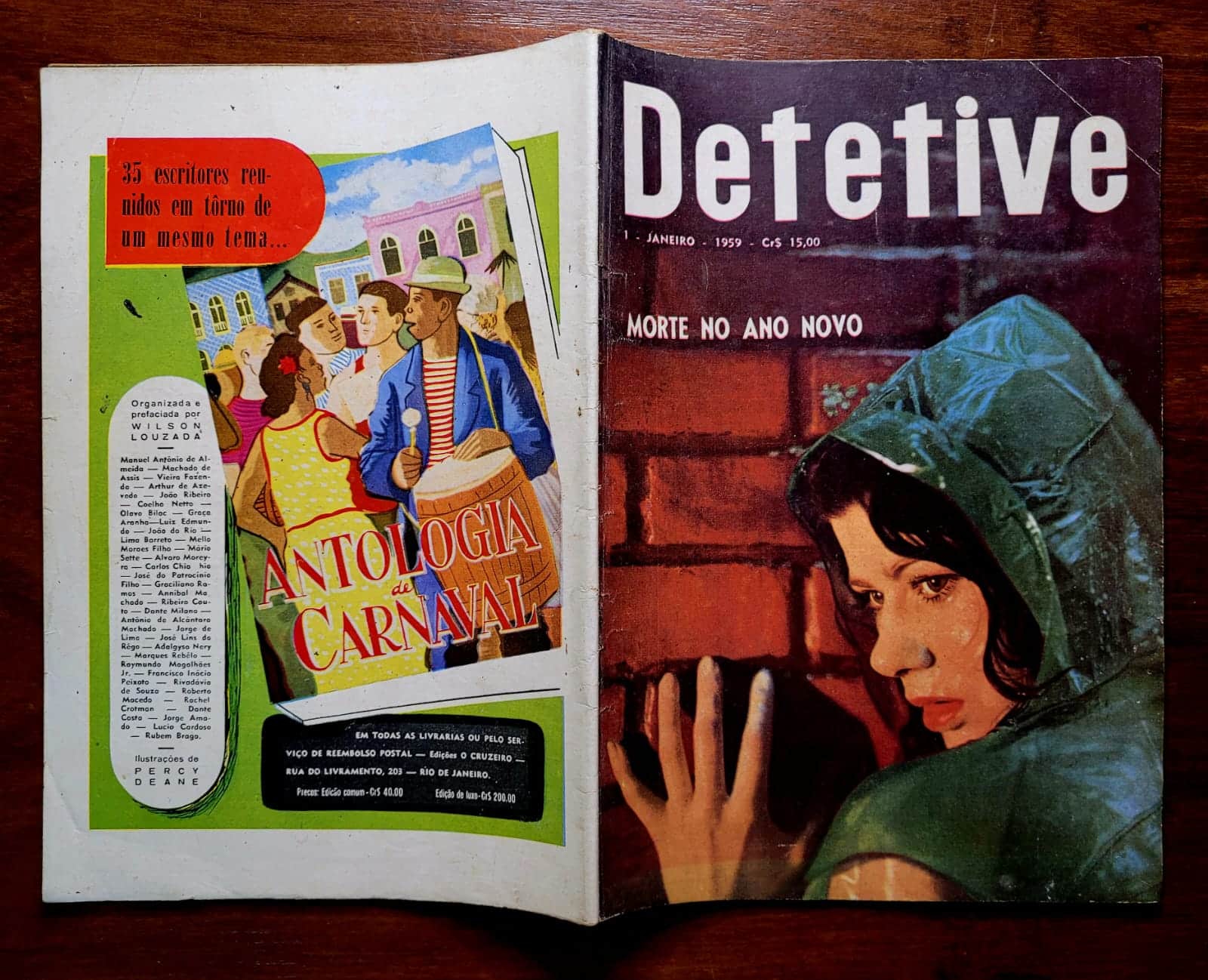 | Casa do Colecionador Detetive - Ano 7 N° 1 - Morte no Ano Novo (Editora O Cruzeiro) 1 de Janeiro 1959