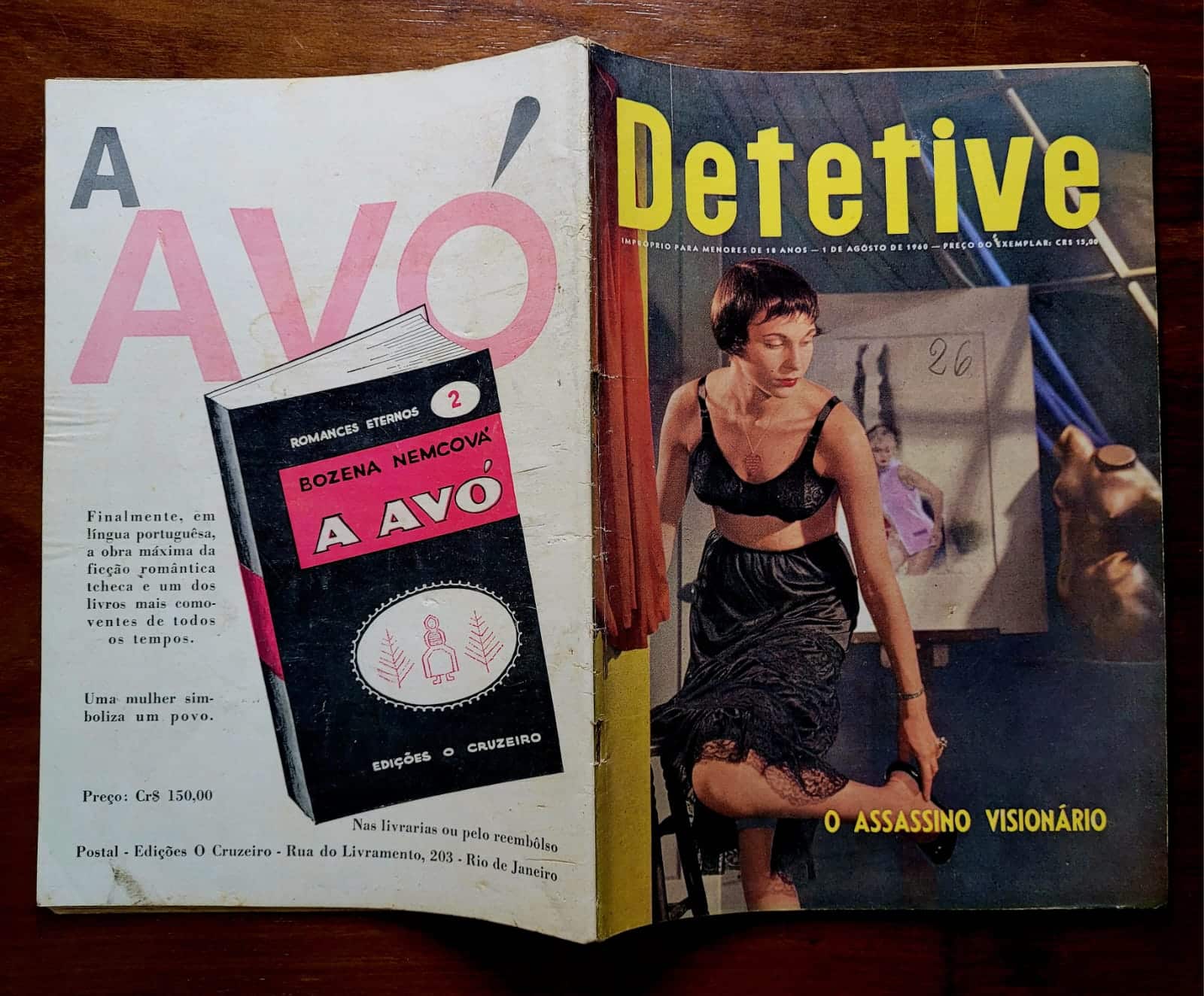 | Casa do Colecionador Detetive - Ano 8 N° 15 - O Assassino Visionário (Editora O Cruzeiro) 1 de Agosto 1960