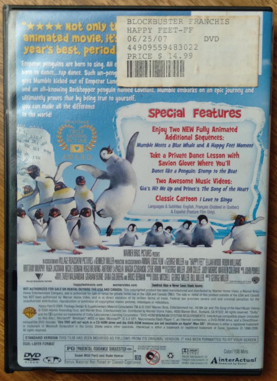 | Casa do Colecionador Dvd em Inglês Warner Bros Happy feet. Full-screen edition.
